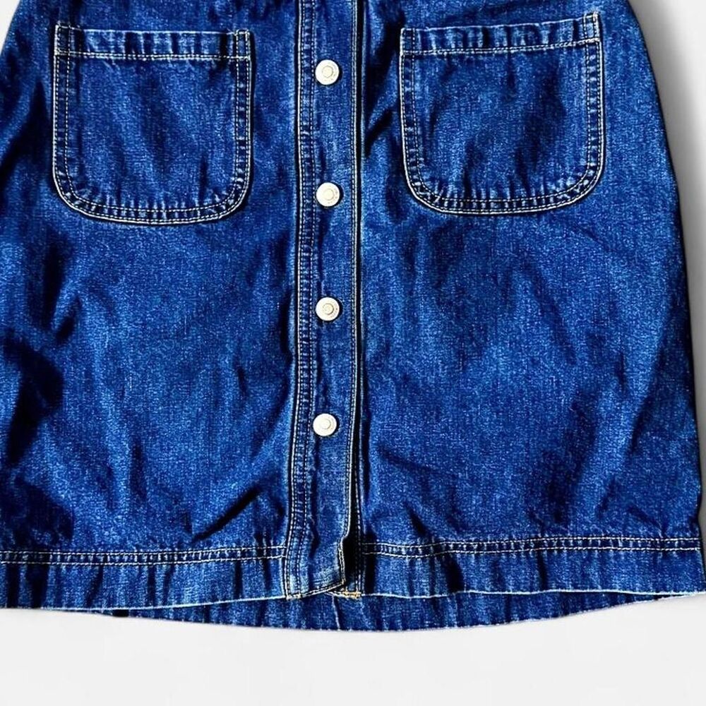 Vintage 90s Gap Denim Button-Front Mini Skirt // Size 2